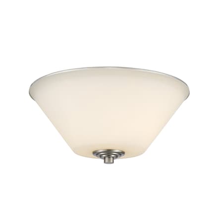 Z-Lite Jarra 2 Light Flush Mount, Brushed Nickel & Matte Opal 432F2-BN